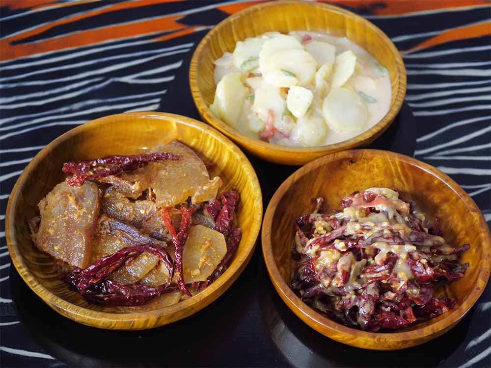 Kewa Datshi, Shakam Paa and Red Chilli Ema Datshi, Bhutanese Dishes