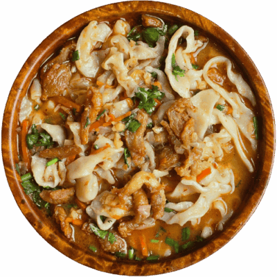 Bathub or Ba-thuk Bhutanese noodle soup with choice of meat menu item