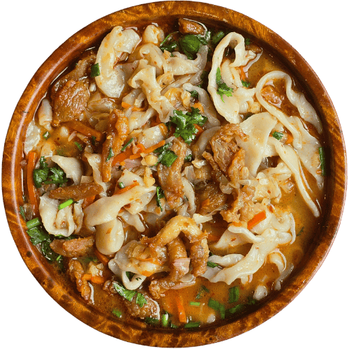 Bathub or Ba-thuk Bhutanese noodle soup with choice of meat menu item