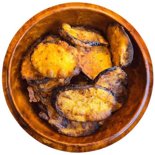 Dolom Zhimsey - Deep-fried Bhutanese Eggplant - Bhutan Kitchen Bangkok Menu