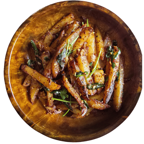 Kewa Zhimsey - Crispy Fried Bhutanese Potatoes - Bhutan Kitchen Bangkok Menu item