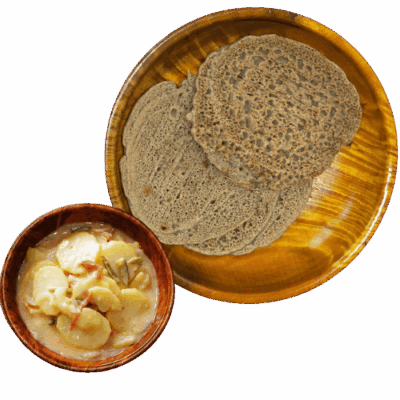 Khulay Bhutanese buckwheat pancakes (3 pieces) with Kewa Datshi - Bhutan Kitchen Menu item