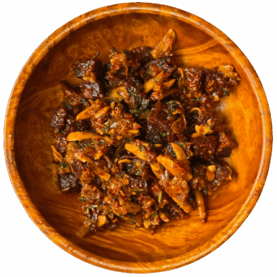 Shakam Zhimsey - Deep-fried Bhutanese Sun Dried Beef - Bhutan Kitchen Menu item