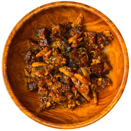 Shakam Zhimsey - Deep-fried Bhutanese Sun Dried Beef - Bhutan Kitchen Menu item