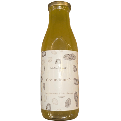 Bhutanese Organic Groundnut Oil (500ml) available at Bhutan Kitchen Bangkok
