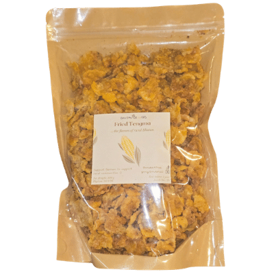 Fried Tengma - crunchy Bhutanese snack made from beaten corn available at Bhutan Kitchen Bangkok